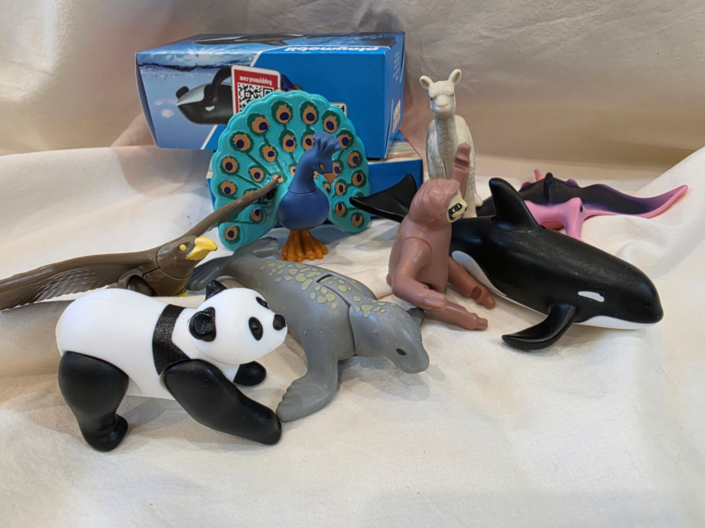 Ocean animal Happy Meal toys mixed with Playmobil toys