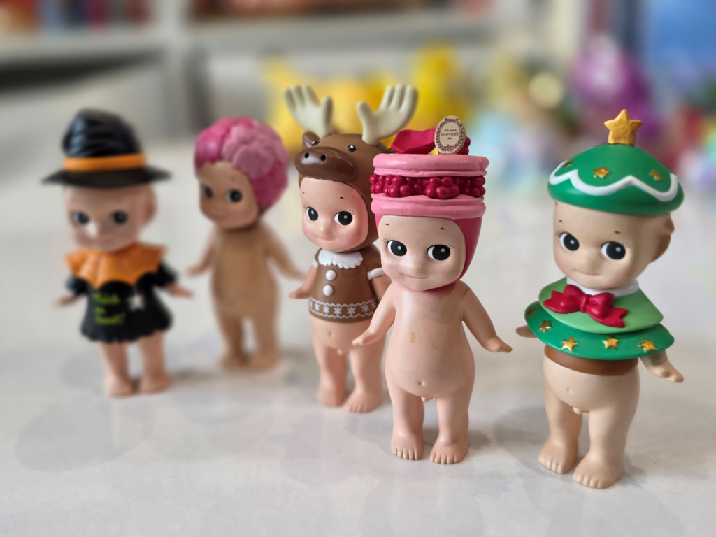 Decorative Sonny Angel figures close-up