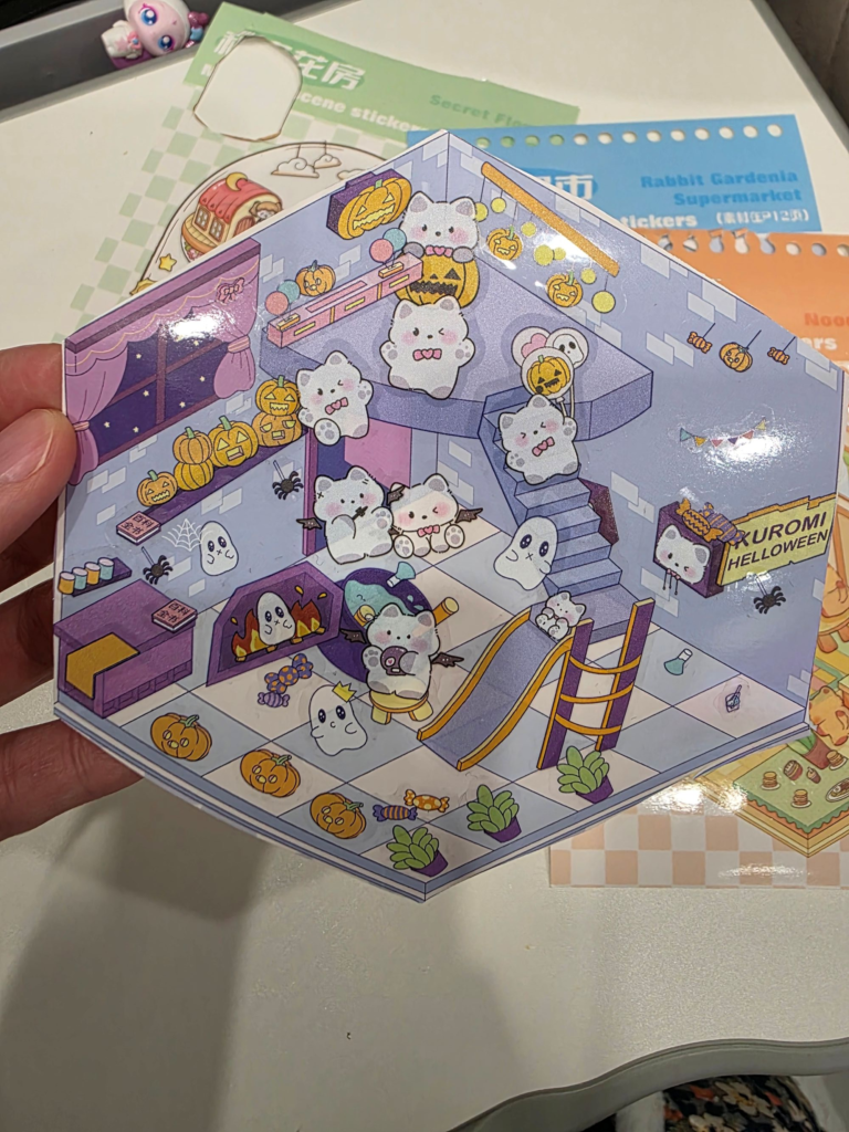 Finished miniature 3D sticker artwork made by a child