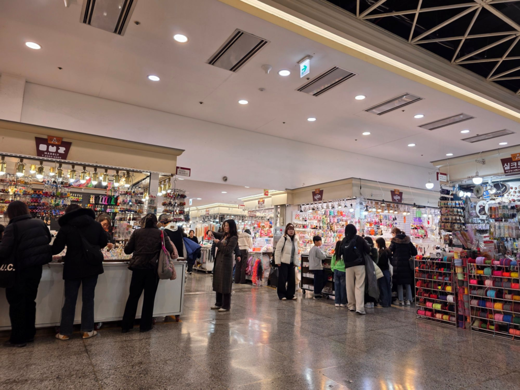 Customers shopping for craft materials in Seoul