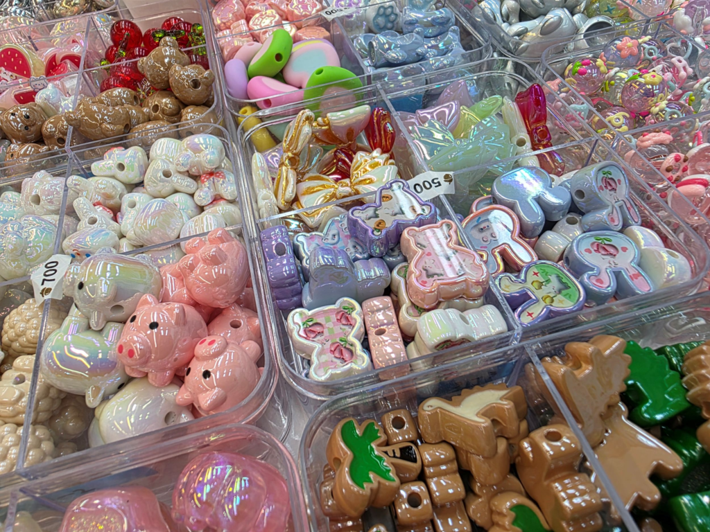 Cute pen decoration materials at Dongdaemun market