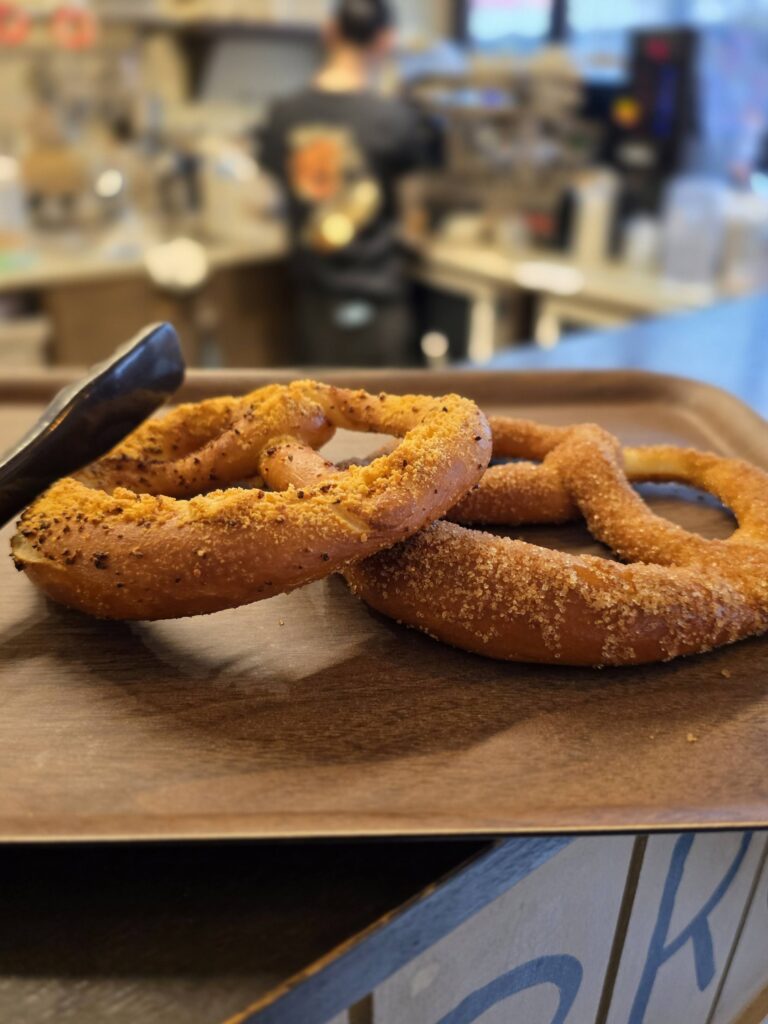 selected pretzels at Beckerin bakery cafe in Seongsu