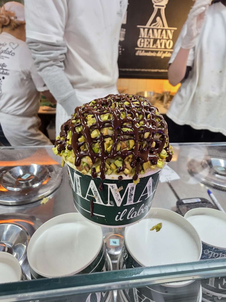 pistachio Nutella gelato at Maman Gelato Seongsu