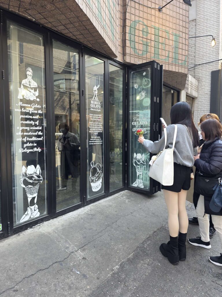 taking Instagram photos with Seongsu gelato