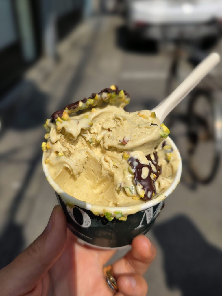 close-up texture of Seongsu gelato spoon