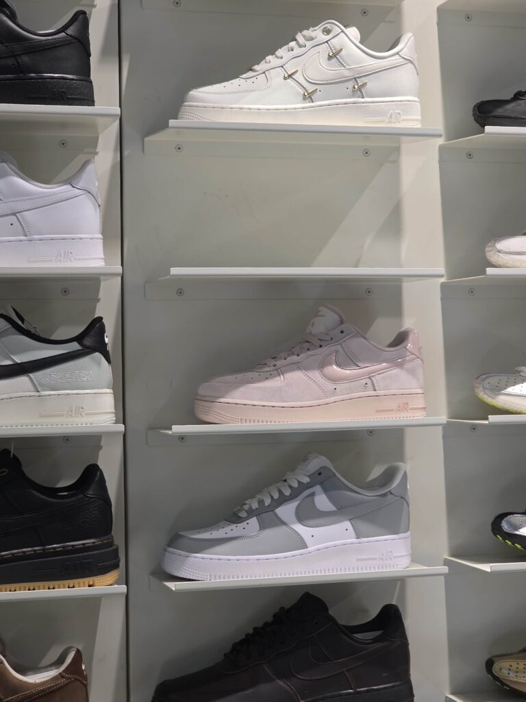 various Nike sneakers at Nike Seongsu Musinsa store