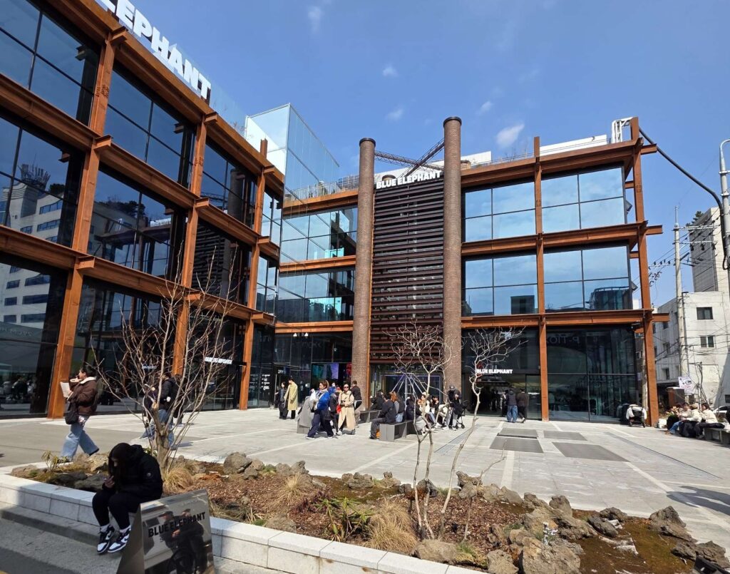 Street view of unique architecture in Seongsu district