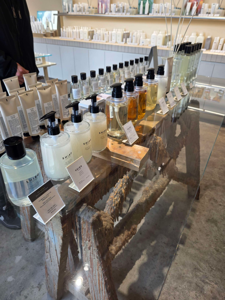 shiro skincare and lifestyle products at shiro seongsu