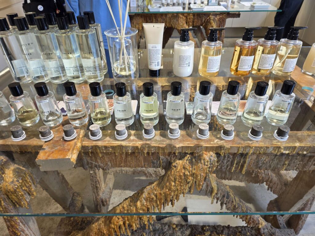 trying shiro fragrances at seongsu perfume shop